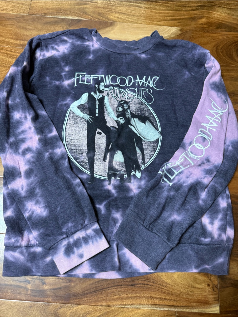Tie-Dye Graphic Band Sweatshirt in Black & Lavender
